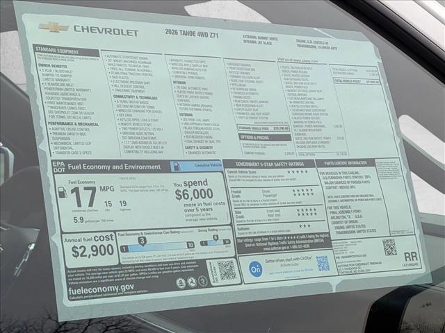 new 2026 Chevrolet Tahoe car, priced at $75,558