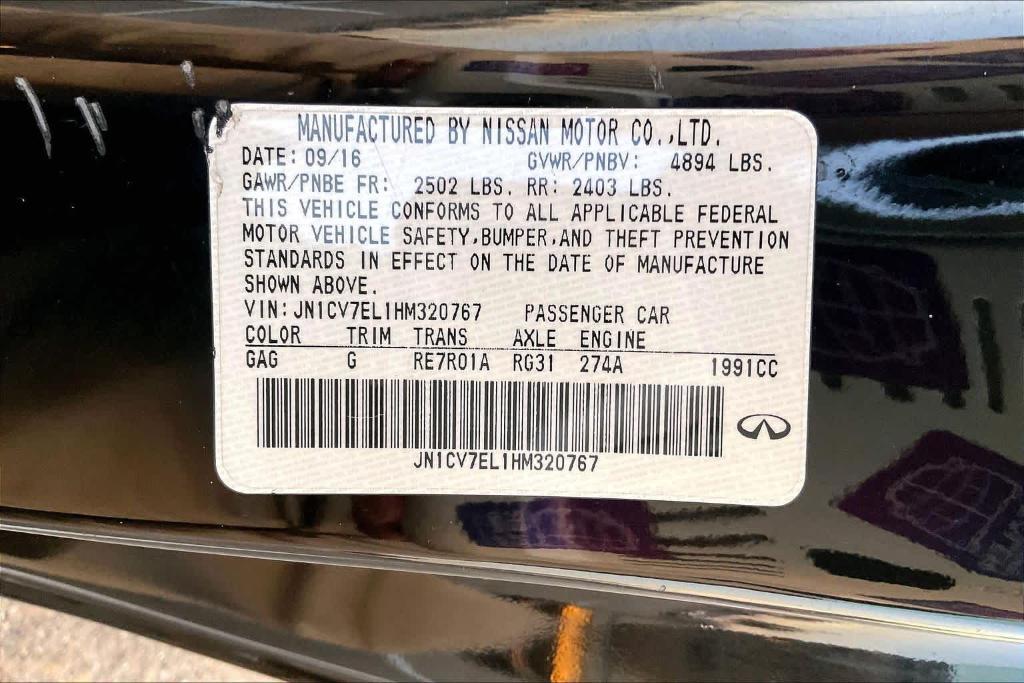 used 2017 INFINITI Q60 car, priced at $15,112