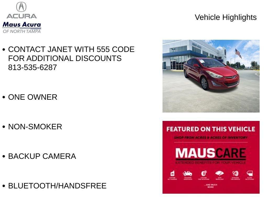 used 2016 Hyundai Elantra car, priced at $9,039
