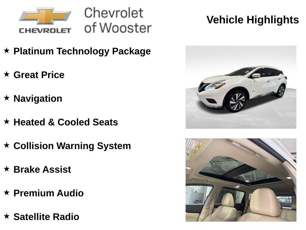 used 2016 Nissan Murano Hybrid car, priced at $14,497