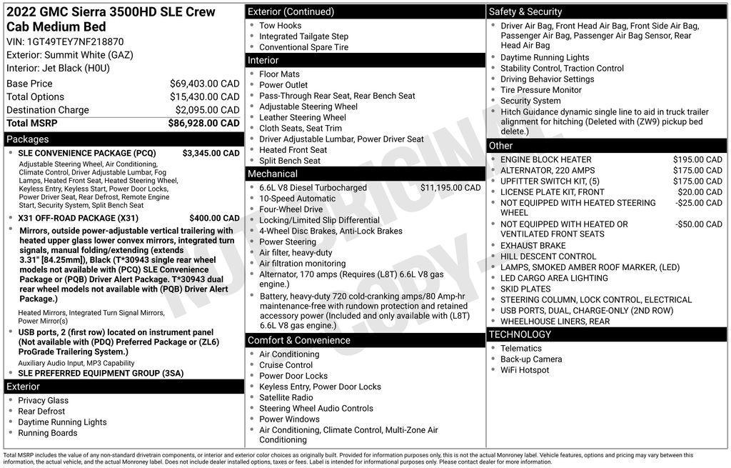 used 2022 GMC Sierra 3500 car, priced at $48,481