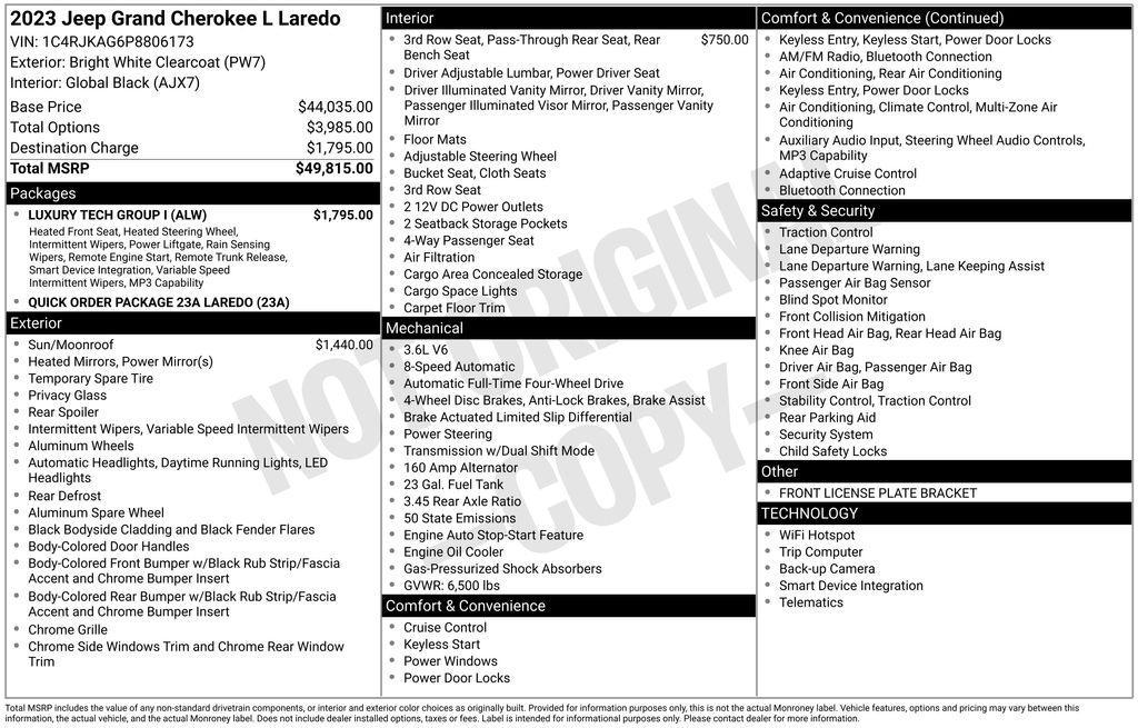 used 2023 Jeep Grand Cherokee L car, priced at $29,181