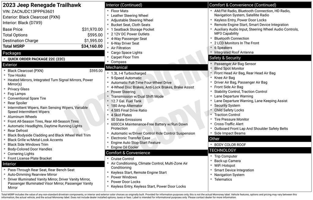 used 2023 Jeep Renegade car, priced at $20,000