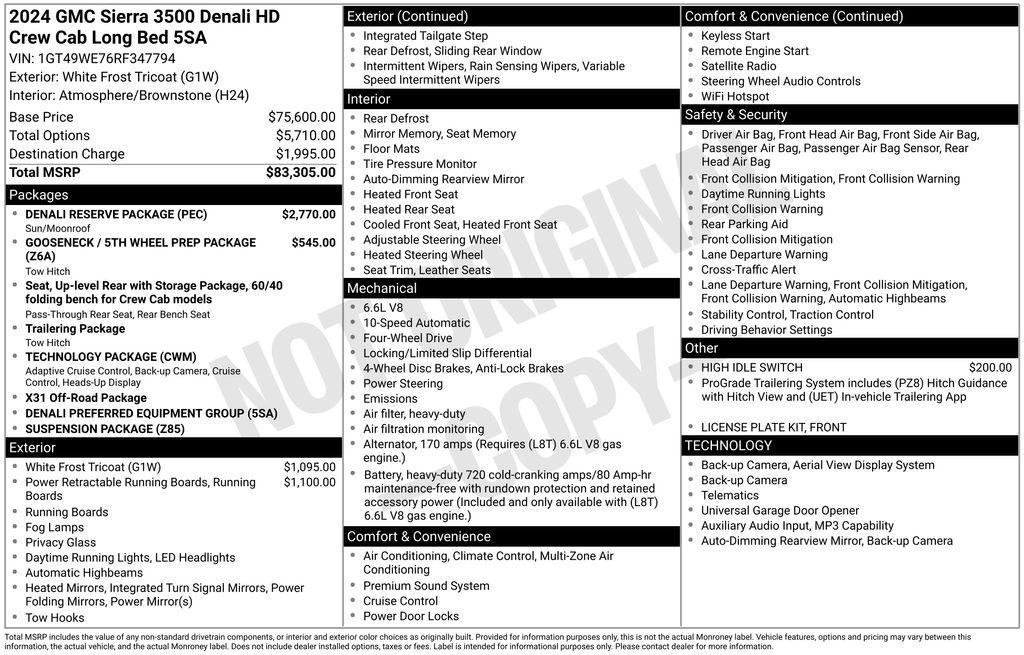 used 2024 GMC Sierra 3500 car, priced at $70,000