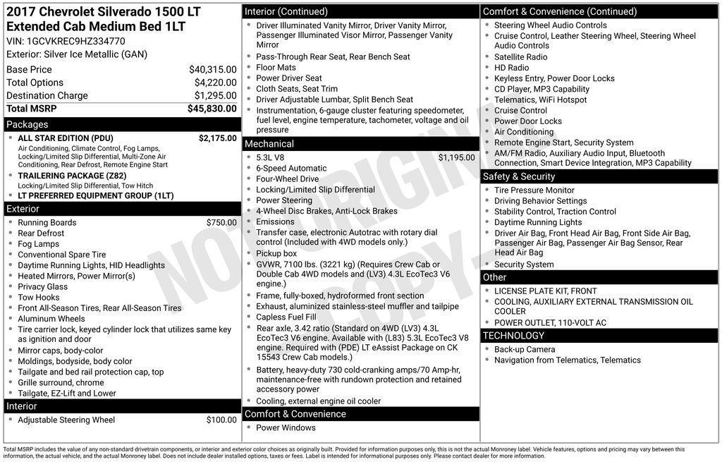 used 2017 Chevrolet Silverado 1500 car, priced at $24,330