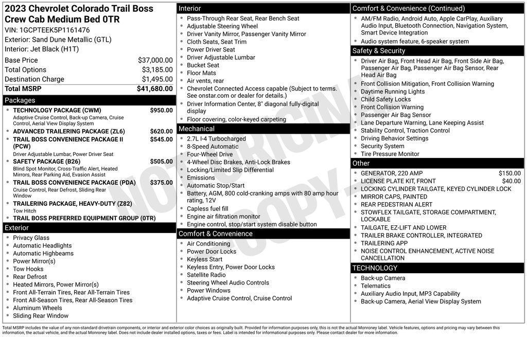 used 2023 Chevrolet Colorado car, priced at $35,000