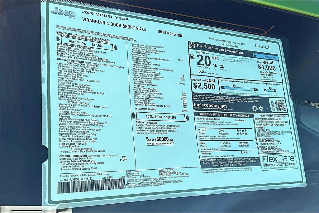 new 2026 Jeep Wrangler car, priced at $44,013