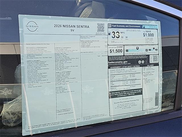 new 2026 Nissan Sentra car, priced at $24,161