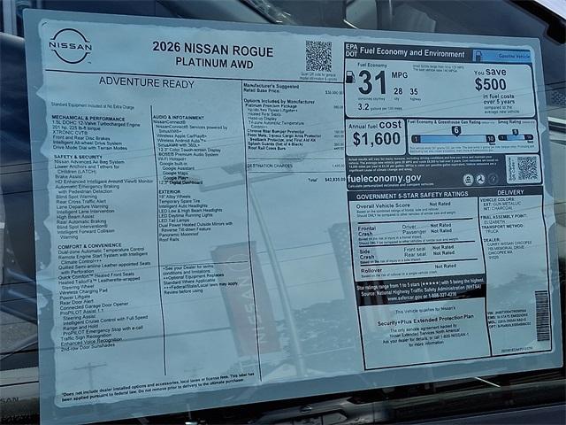 new 2026 Nissan Rogue car, priced at $38,714