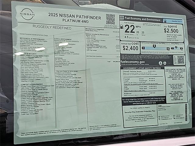 new 2025 Nissan Pathfinder car, priced at $45,623
