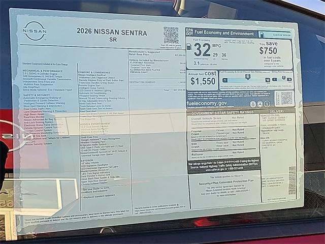new 2026 Nissan Sentra car, priced at $27,355