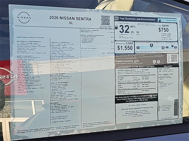 new 2026 Nissan Sentra car, priced at $30,225