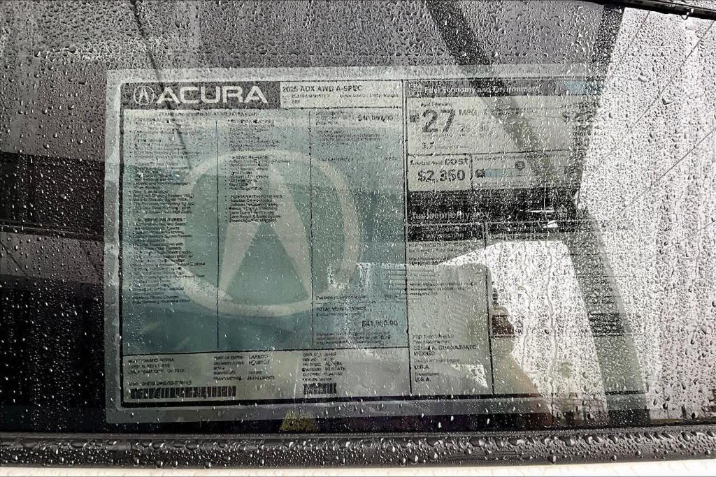 new 2025 Acura ADX car, priced at $41,950
