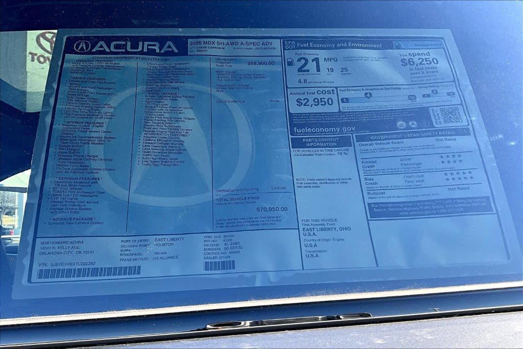 new 2026 Acura MDX car, priced at $70,950