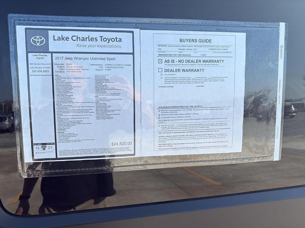 used 2017 Jeep Wrangler Unlimited car, priced at $22,998