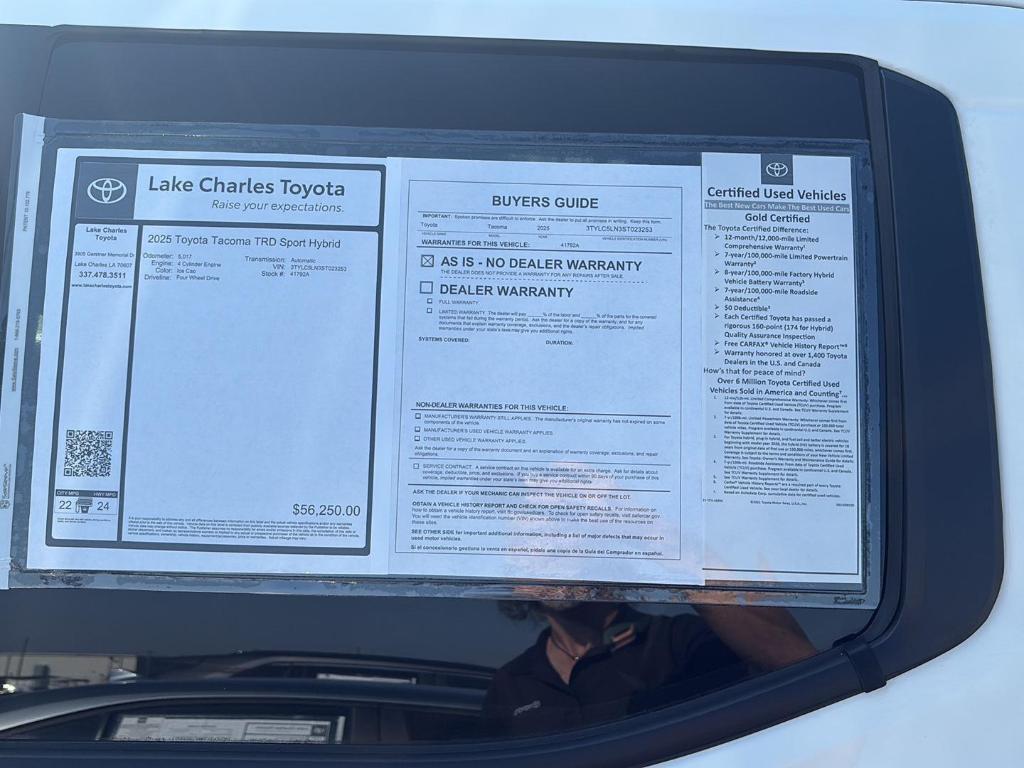 used 2025 Toyota Tacoma Hybrid car, priced at $53,998