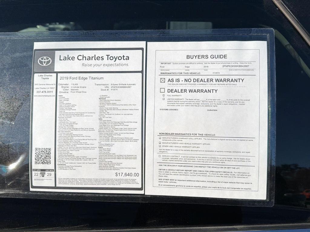 used 2019 Ford Edge car, priced at $13,997