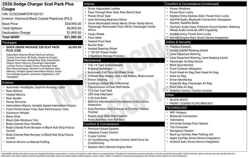 new 2026 Dodge Charger car, priced at $60,086