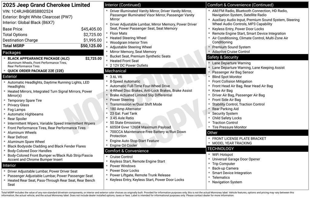 new 2025 Jeep Grand Cherokee car, priced at $47,027