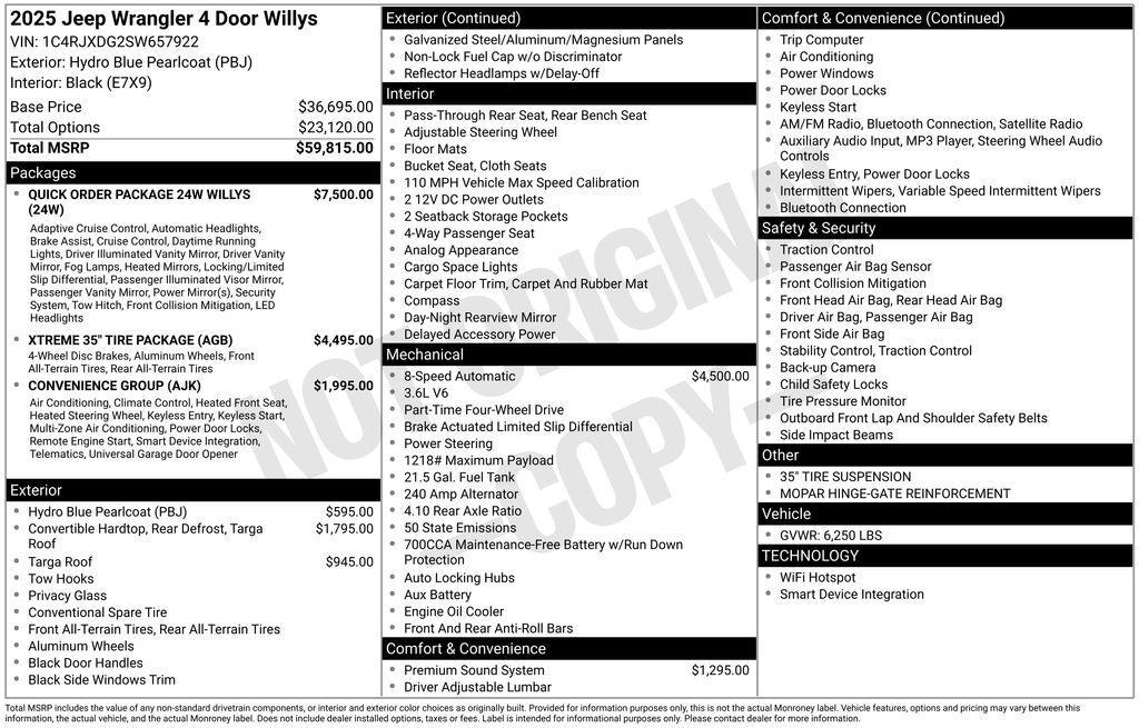 new 2025 Jeep Wrangler car, priced at $54,310
