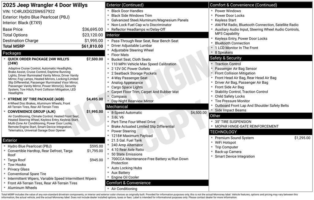 new 2025 Jeep Wrangler car, priced at $54,057