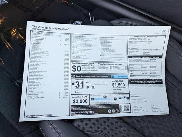 new 2026 BMW 430 car, priced at $56,610