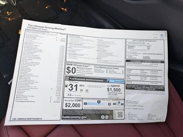 new 2026 BMW 330 car, priced at $52,440