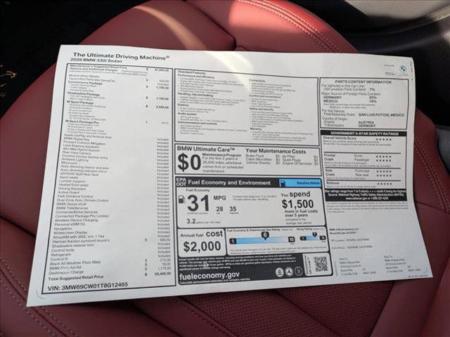 new 2026 BMW 330 car, priced at $55,490