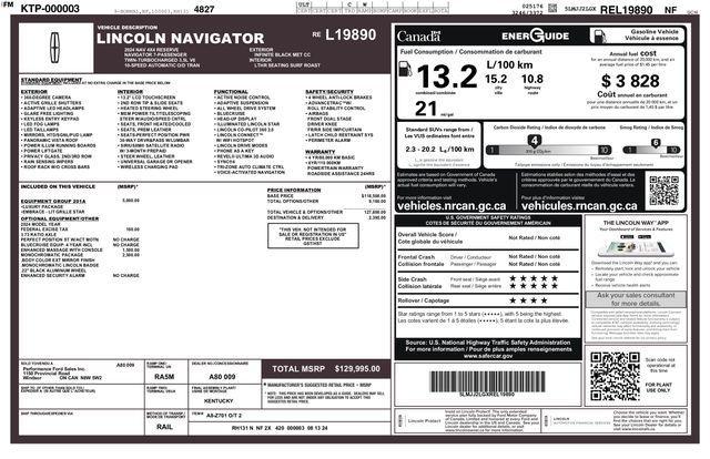 used 2024 Lincoln Navigator car, priced at $67,493