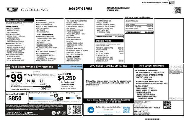 used 2026 Cadillac OPTIQ car, priced at $48,993