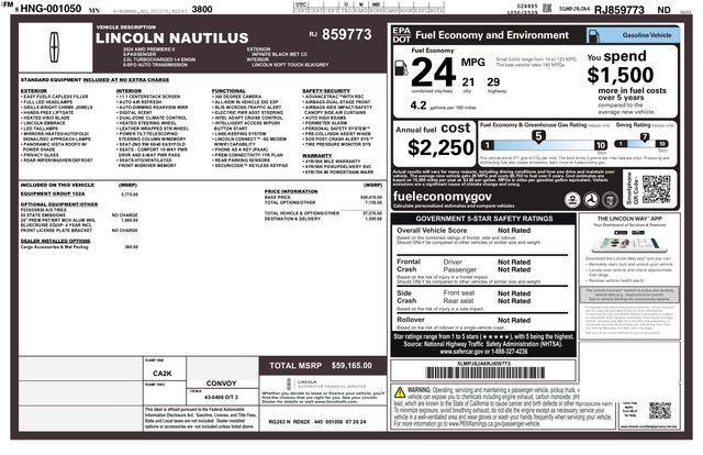 used 2024 Lincoln Nautilus car, priced at $42,993