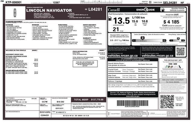 used 2025 Lincoln Navigator L car, priced at $93,393