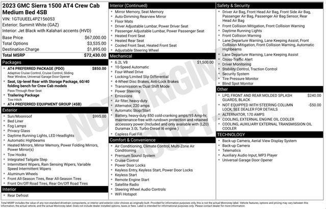 used 2023 GMC Sierra 1500 car, priced at $53,793