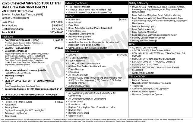 new 2026 Chevrolet Silverado 1500 car, priced at $57,370