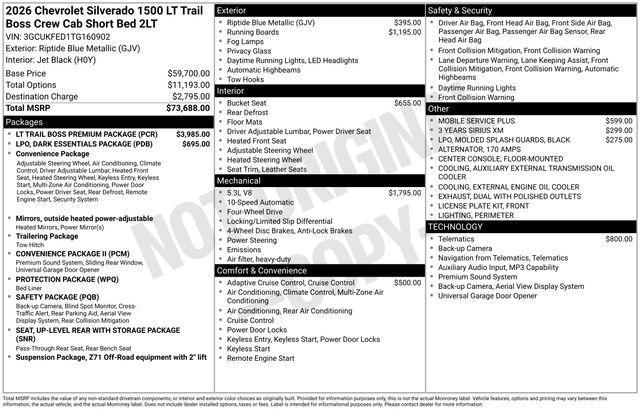 new 2026 Chevrolet Silverado 1500 car, priced at $63,068