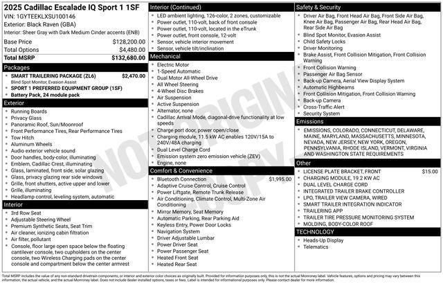 new 2025 Cadillac Escalade IQ car, priced at $126,955