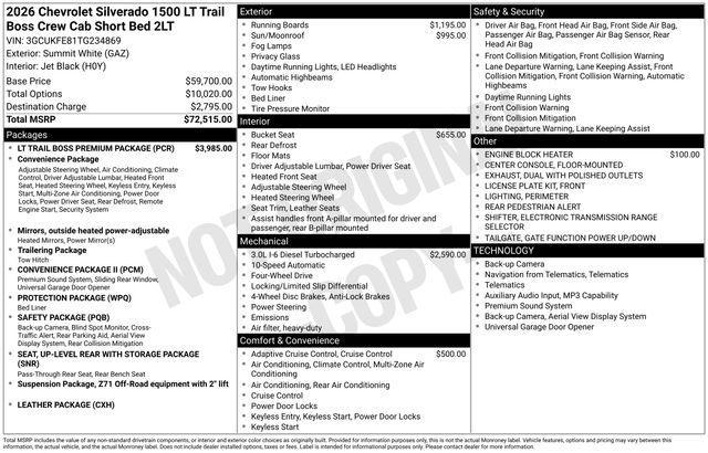 new 2026 Chevrolet Silverado 1500 car, priced at $62,295