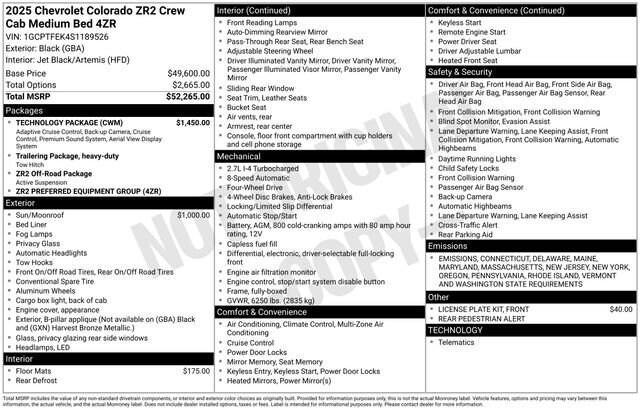 used 2025 Chevrolet Colorado car, priced at $49,999