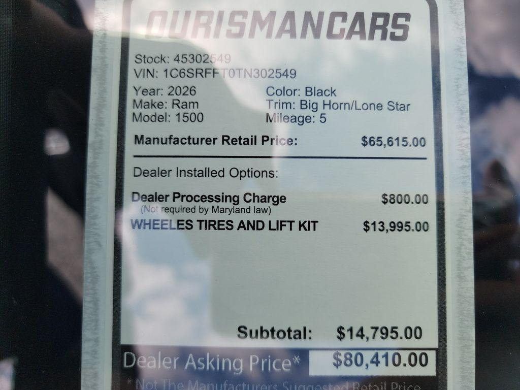 new 2026 Ram 1500 car, priced at $69,269