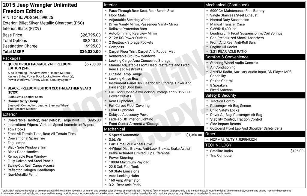 used 2015 Jeep Wrangler Unlimited car, priced at $28,988