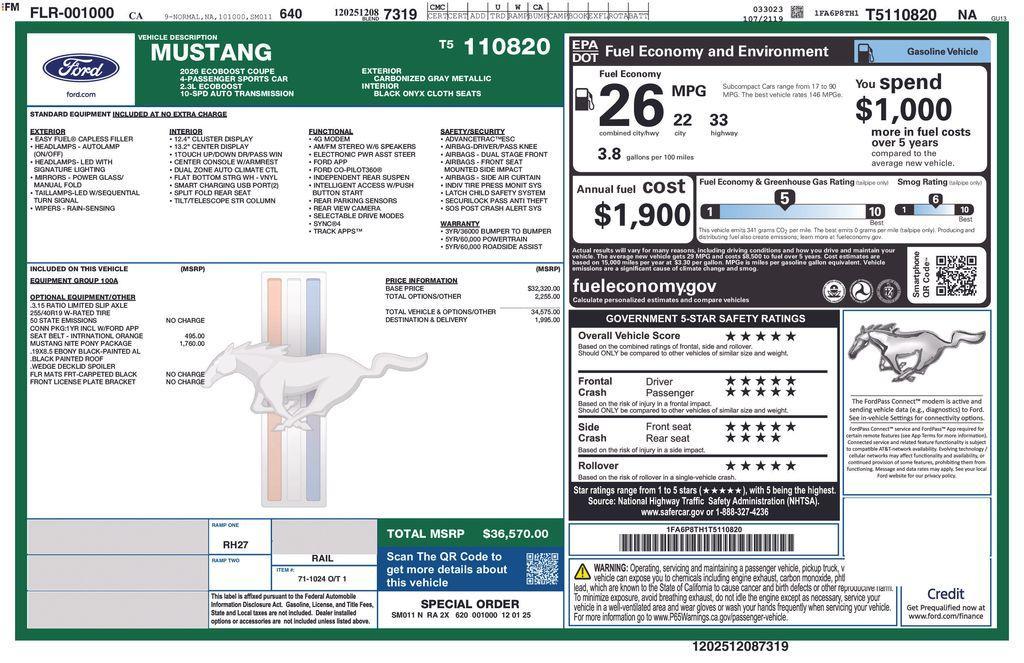used 2026 Ford Mustang car, priced at $36,570