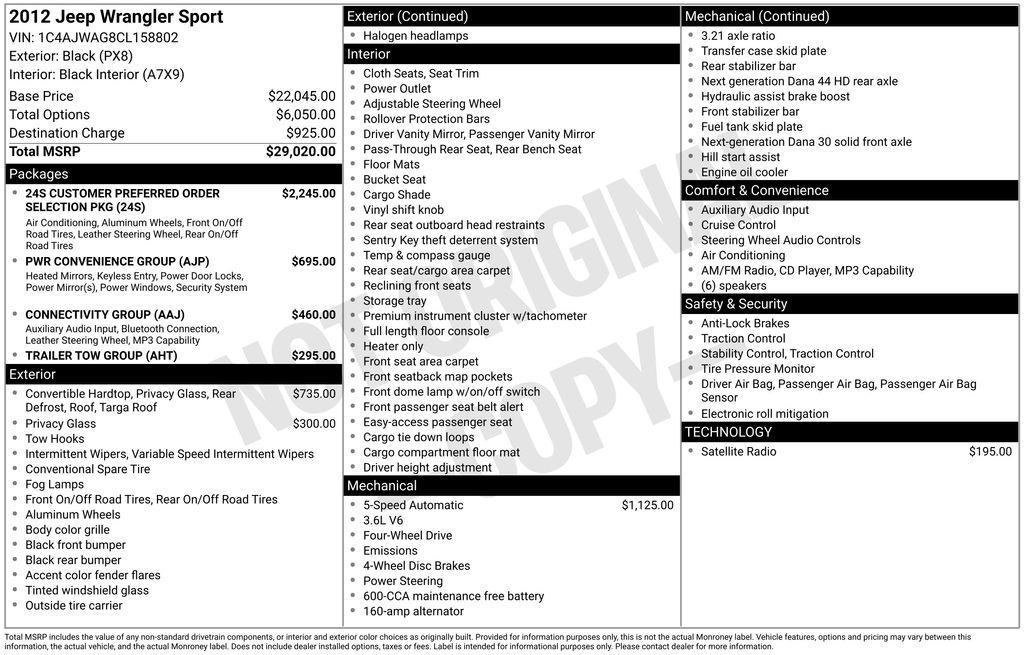 used 2012 Jeep Wrangler car, priced at $13,988