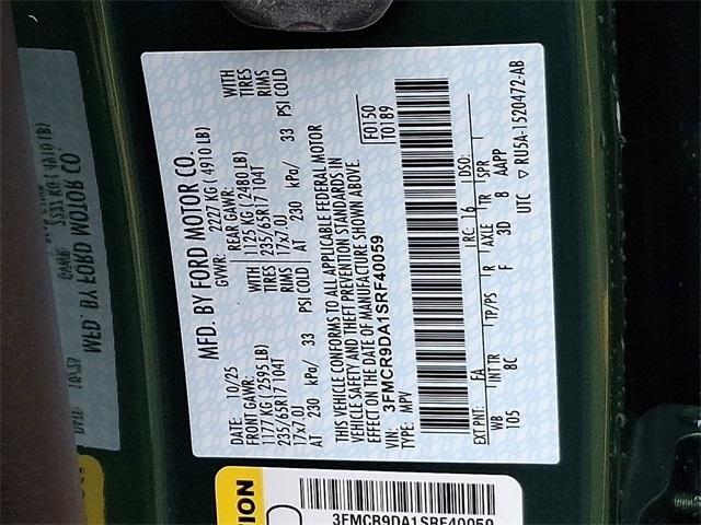 new 2025 Ford Bronco Sport car, priced at $42,095