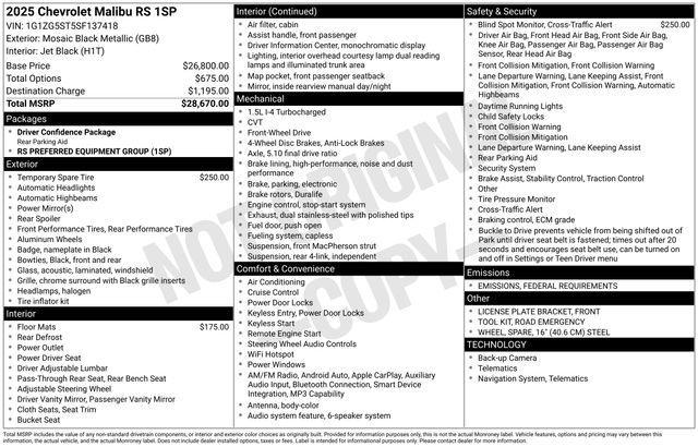 used 2025 Chevrolet Malibu car, priced at $19,331