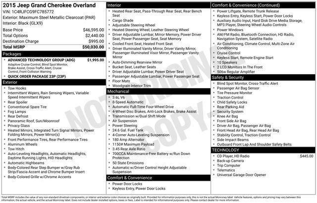 used 2015 Jeep Grand Cherokee car, priced at $12,449