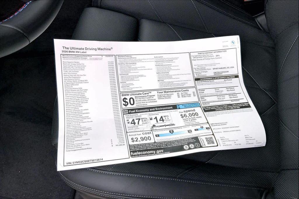 new 2026 BMW XM car, priced at $161,295