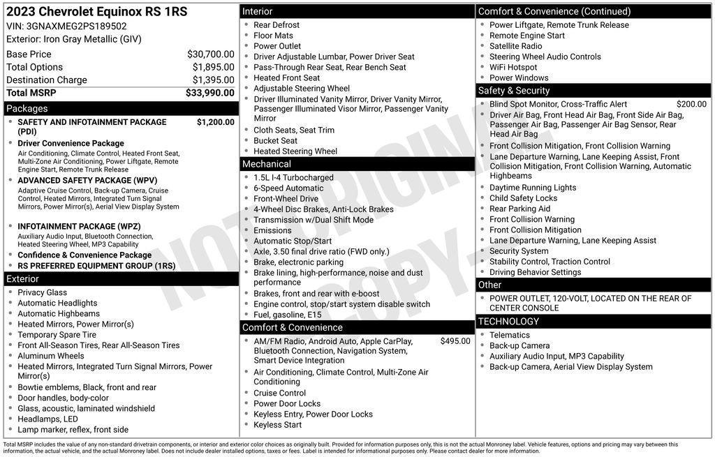 used 2023 Chevrolet Equinox car, priced at $23,050