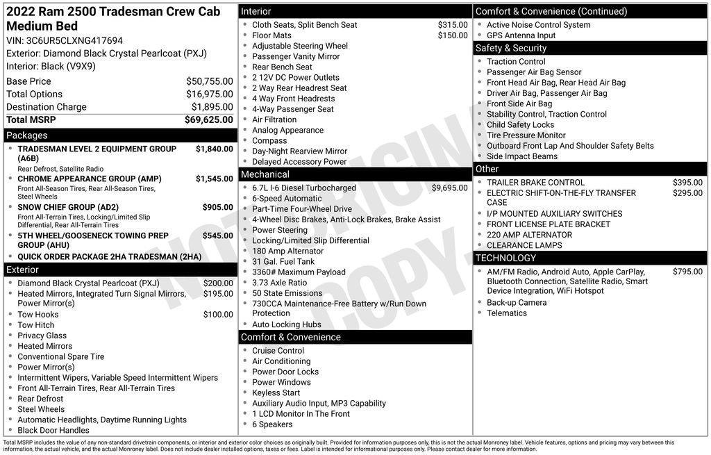 used 2022 Ram 2500 car, priced at $42,800
