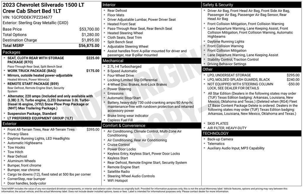 used 2023 Chevrolet Silverado 1500 car, priced at $37,300