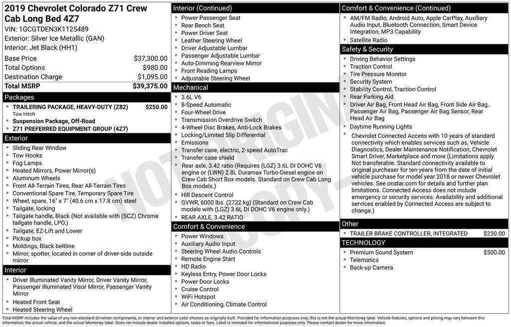 used 2019 Chevrolet Colorado car, priced at $22,000